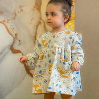 خرید سارافون دخترانه کبریتی طرح آهو بهاره سایز 3 (4 تا 6 سال) 