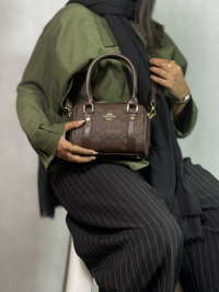 خرید  کیف صندوقی دخترانه کوچ قهوه ای coach 