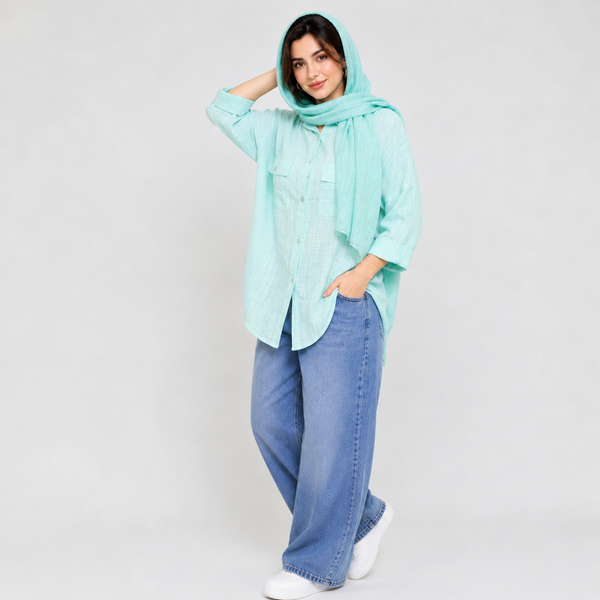 شومیز زنانه یقه ایستاده کد 395