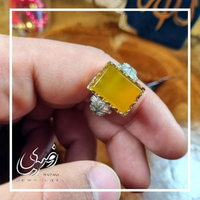 انگشتر نقره زنانه طرح فریما با نگین شرف الشمس