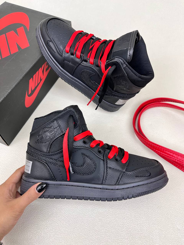 کتونی ساقدار زنانه نایکی جردن وان نیو بلک 1 NIKE AIR JORDAN کد 912 دختر طهرونی