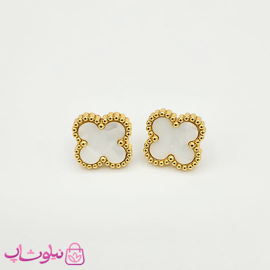 گوشواره میخی زنانه ونکلیف سفید کد 89