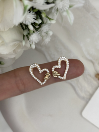 گوشواره طلایی مینیمال قلب و گره ژوپینگ