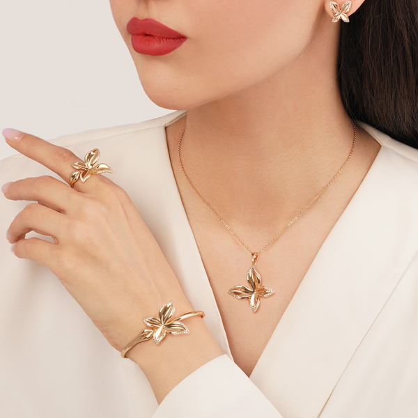 خرید سرویس زنانه ژوپینگ نگین دار طلایی 