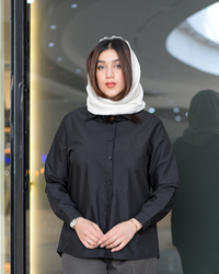 خرید شومیز زنانه بیسیک مشکی (بور نیست) 7178