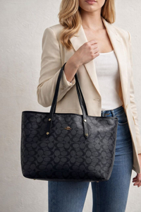 خرید کیف زنانه توت بگ برند کوچ Coach Tote Bag روزمره طوسی شیک جادار