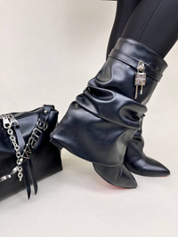 نیم بوت پاشنه دار زنانه ژیوانشی چروک GIVENCHY کد 1333 دختر طهرونی کد 682