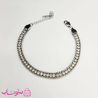 خرید دستبند زنانه ترکیب کارتیه و تنیسی نگین سفید