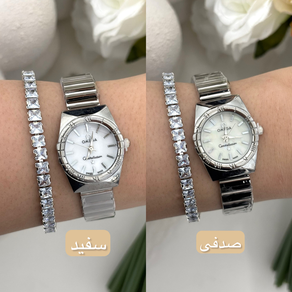 خرید ساعت امگا کانسیلیشن رومی زنانه سیلور 