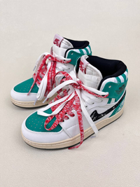 کتونی ساقدار زنانه ایر جردن 1 مدل کریسمس 1 NIKE AIR JORDAN کد 912