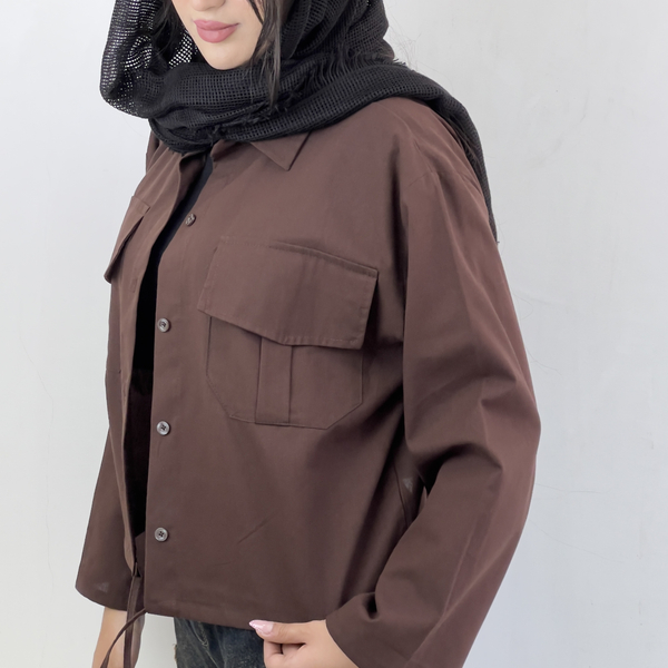 شومیز باکسی بامبر قهوه ای