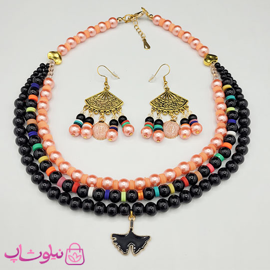 خرید  ست گردنبند و گوشواره زنانه دستساز برند N&SH مدل سرخپوستی 