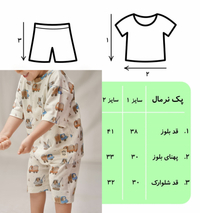 ست تیشرت و شلوارک تابستانه پسرانه(2تا4سال) طرح کامیون