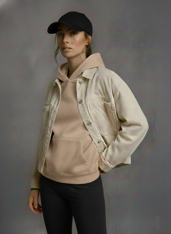 کت جین رنگ شیری ZARA اورجینال