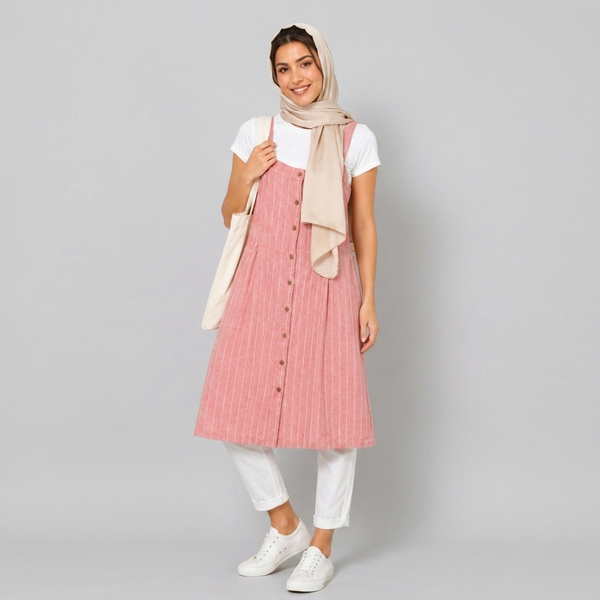 پیراهن زنانه لینن اسپرت بیگ سایز تا سایز 56