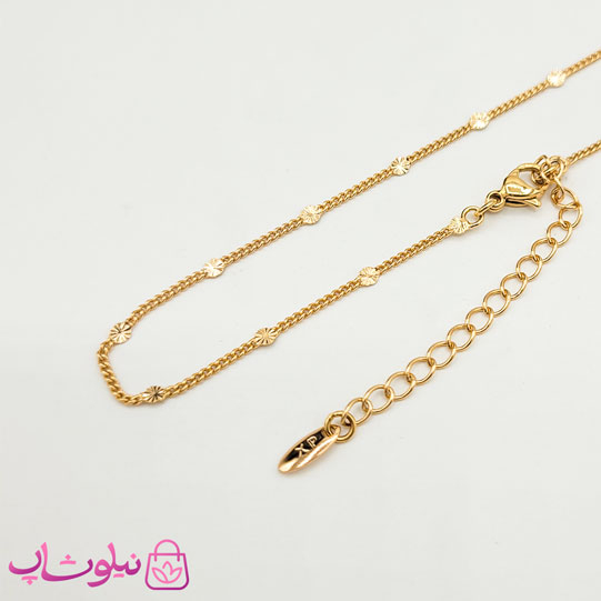 خرید  زنجیر زنانه ژوپینگ طلایی 45 سانت 
