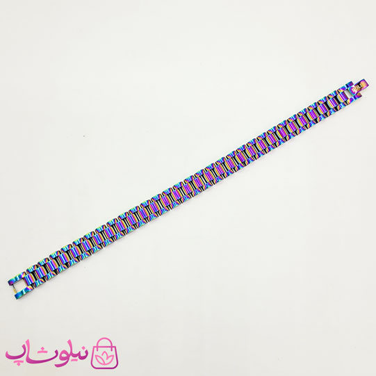 خرید  دستبند مردانه زنانه استیل طرح رولکس هولوگرامی 