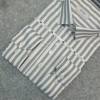 پیراهن مردانه راه راه استین بلند پارچه ترک سایز M تا 2XL | پیراهن طرحدار آستین بلند مردانه قواره آزاد | پیراهن آستین بلند مردانه راه راه  قواره کلاسیک