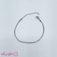 خرید  دستبند هرینگبون نقره ای رنگ مدل نرم عرض 2 میل 