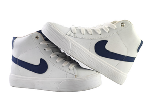 کفش اسپرت زنانه برند نایکی مدل بلیزر ساقدار nike سفید سرمه‌ای کد 87