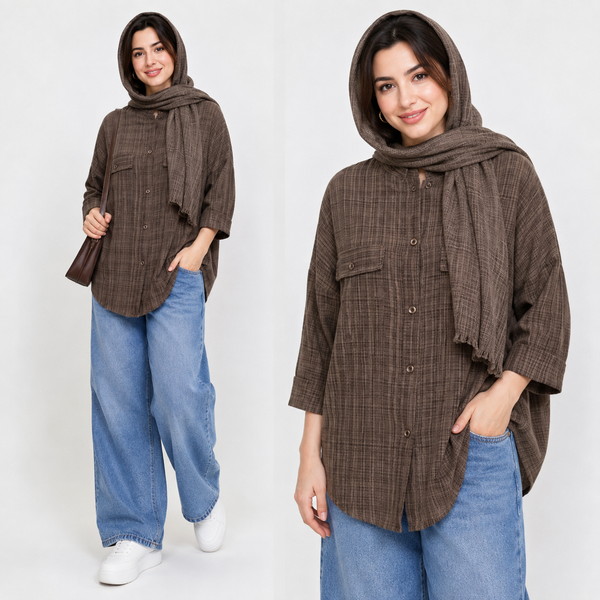 شومیز زنانه یقه ایستاده کد 395