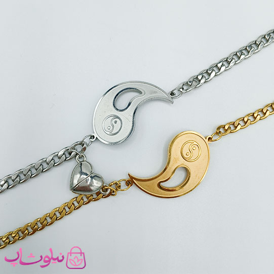 خرید دستبند ست دختر و پسر مگنتی مدل یین و یانگ