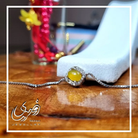 خرید دستبند نقره زنانه طرح ریحان با نگین شرف الشمس 
