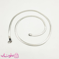 خرید  زنجیر مردانه هرینگبون مدل نقره ای استیل 60 سانت 4 میل 