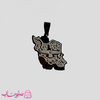خرید  گردنبند فروهر و نقشه ایران مدل مشکی رنگ 