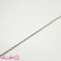پابند زنانه طنابی مدل استیل نقره ای عرض 3 میل کد 349