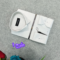 پیراهن راه راه استین بلند مردانه _ قواره کلاسیک _استایل رسمی  D308