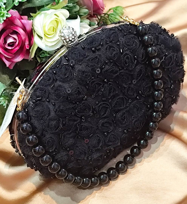 خرید کیف مجلسی زنانه مدل آیوری مشکی 