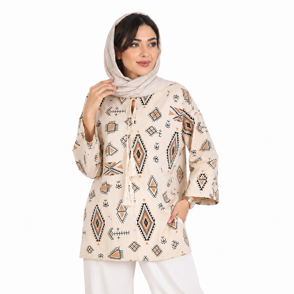 تونیک زنانه لینن منگوله دار