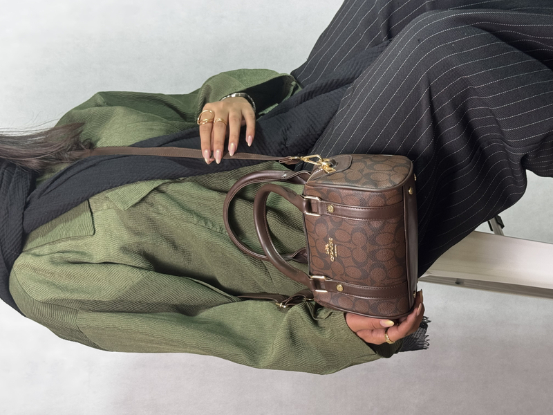 کیف صندوقی دخترانه کوچ قهوه ای coach