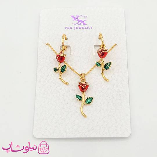 خرید نیم ست دخترانه YSX مدل گل رز قرمز 