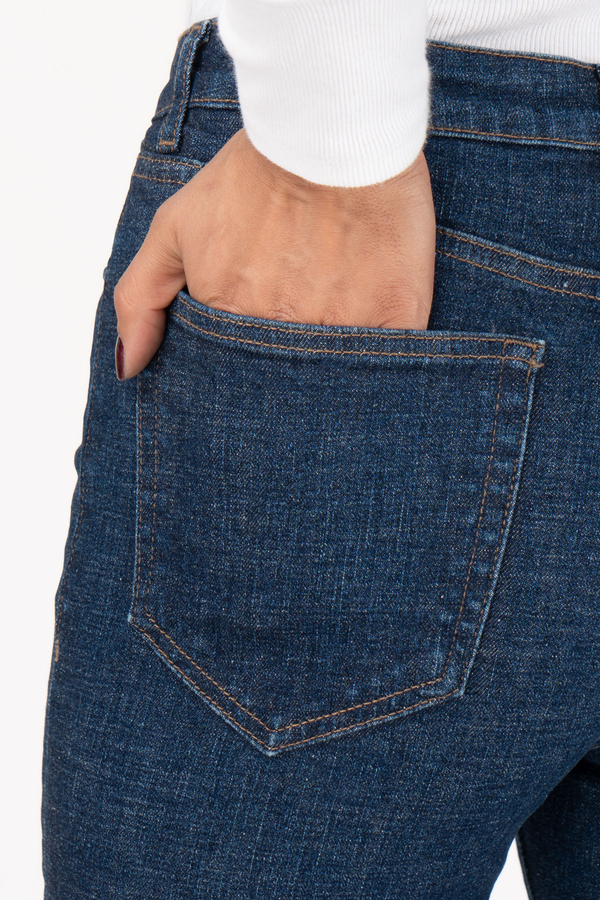 شلوار جین زنانه بوتکات فلکس(کشی) آبی تیره رویال جین Royal Jeans