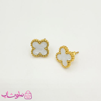 ست گردنبند و گوشواره دخترانه ونکلیف سفید کد 1591