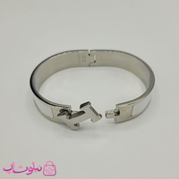 دستبند زنانه هرمس سفید نقره ای استیل قفل اورجینال کد 1250
