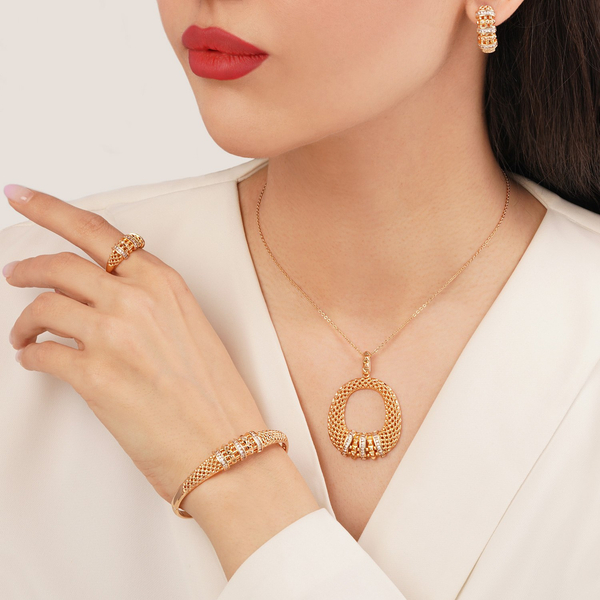 خرید سرویس زنانه  ٰژوپینگ نگین دار طلایی 