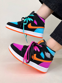 کتونی ونس ساقدار زنانه نایک جردن وان هالویین NIKE JORDAN 1 Halloween کد 912 دختر طهرونی