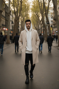 هودی سفید اوورسایز (H&M (INDEPENDENT