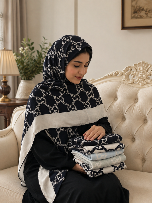 خرید روسری نخی چهارفصل طرح گوچی قواره ۱۴۰ 