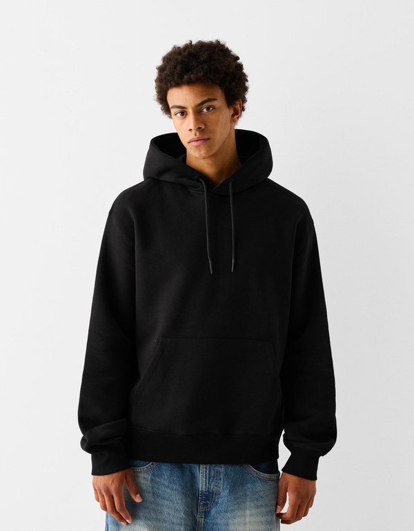 خرید هودی مشکی Bershka 