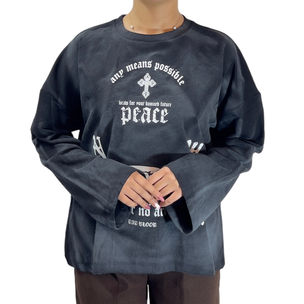 دورس لانگ اسلیو مشکی مدل peace