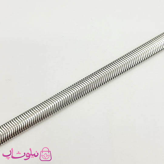 گردنبند/ دستبند/ پابند هرینگبون نرم نقره ای ضخامت 7 میل