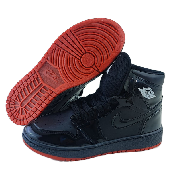 کفش اسپرت مردانه برند نایکی nike مدل جردن وان ساقدار مشکی ورنی