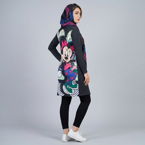 مانتو زنانه پاییزه طرح میکی موس وارداتی