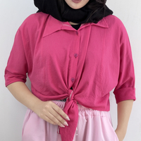 شومیز باکسی گره ای سرخابی