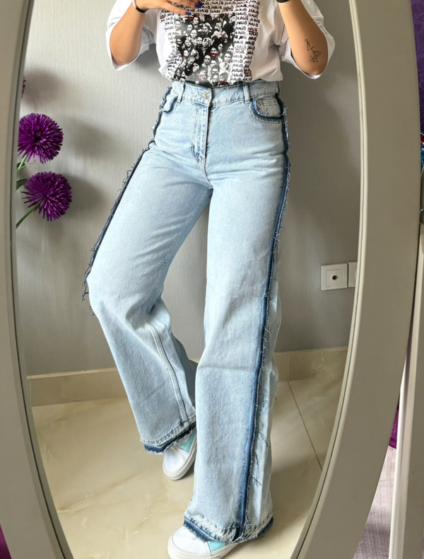 شلوار جین زنانه دیتیلدار وارداتی ترک