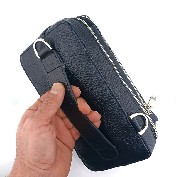 کیف کراس‌بادی چرم طبیعی مدل پاسپورتیCrossbody